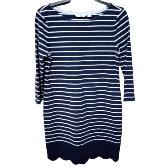 Vineyard Vines Striped Navy Blue White 3/4 Sleeve Tunic Sweater Size XS - Picture 1 of 3